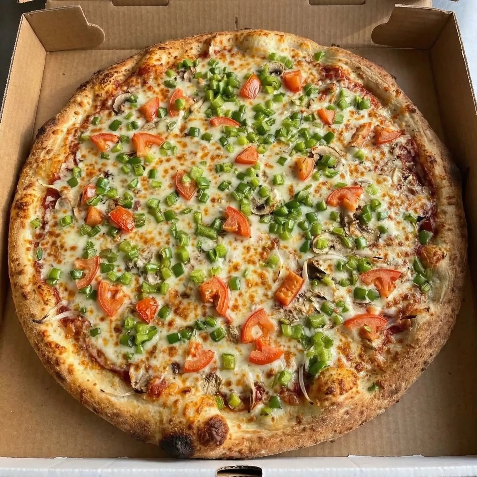 Meat lovers pizza at Haydar Pasha Pizza, downtown Winnipeg